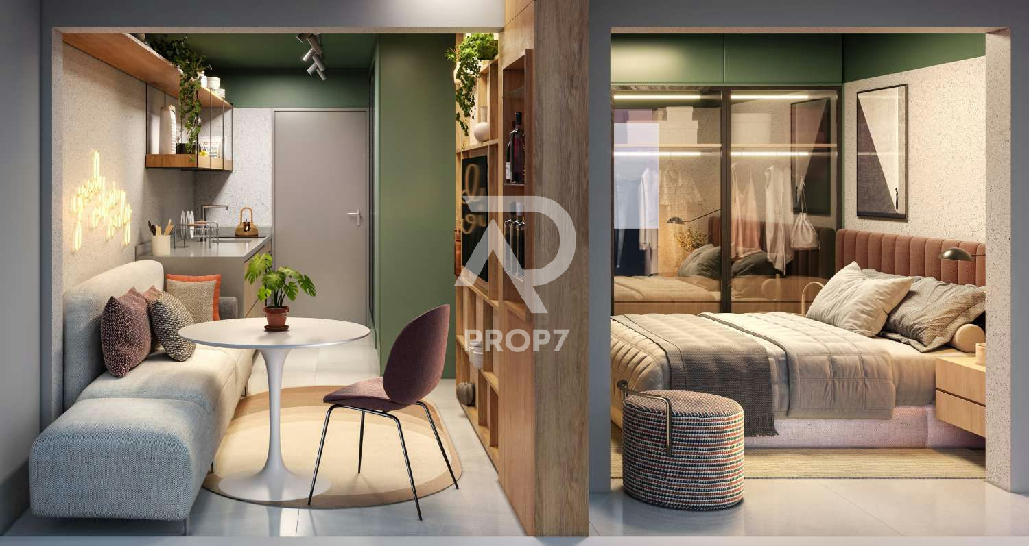 Studio 30,3 m² no Ultra Frei Caneca
