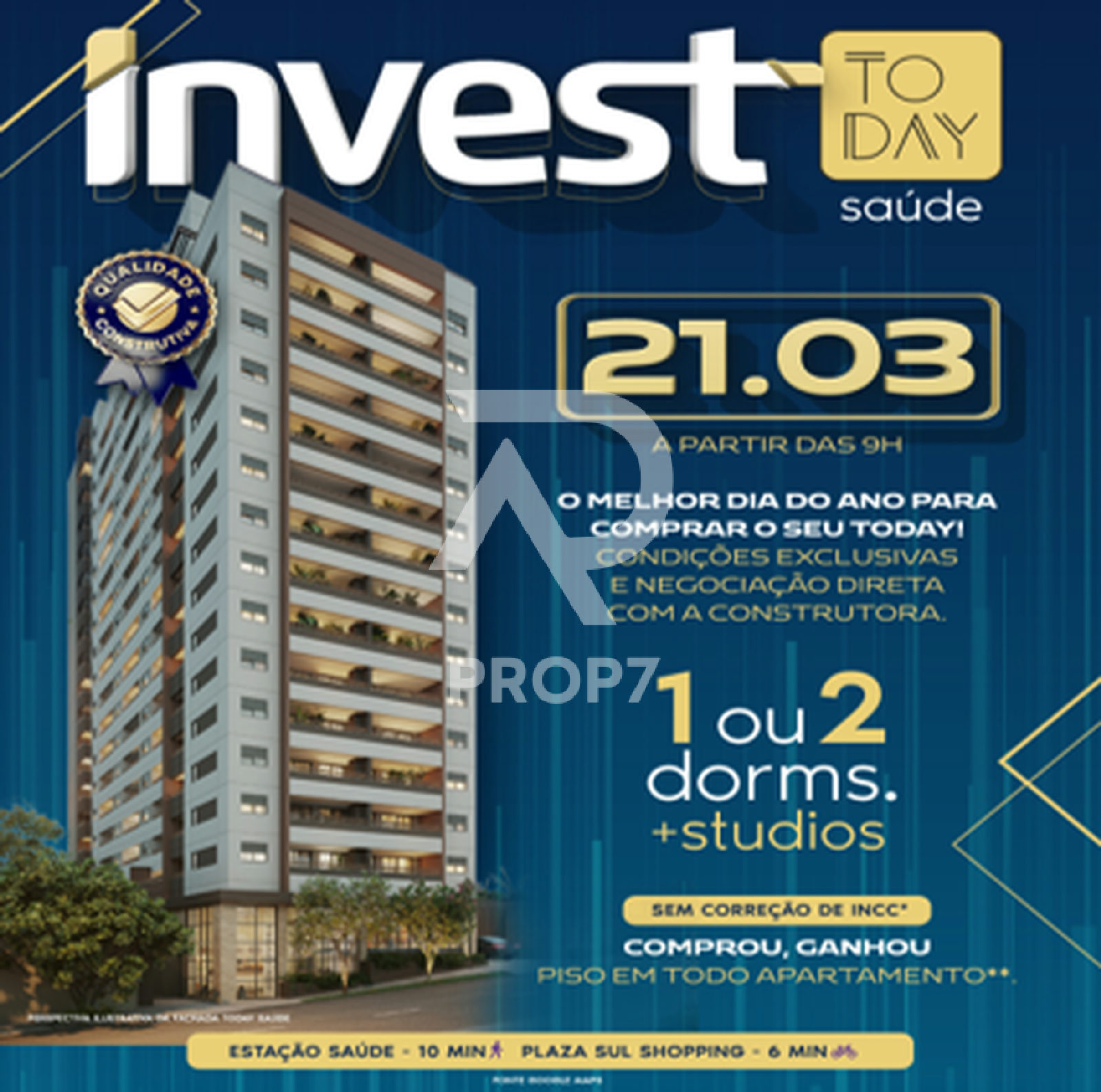 Studio 28,7 m² no Today Saúde